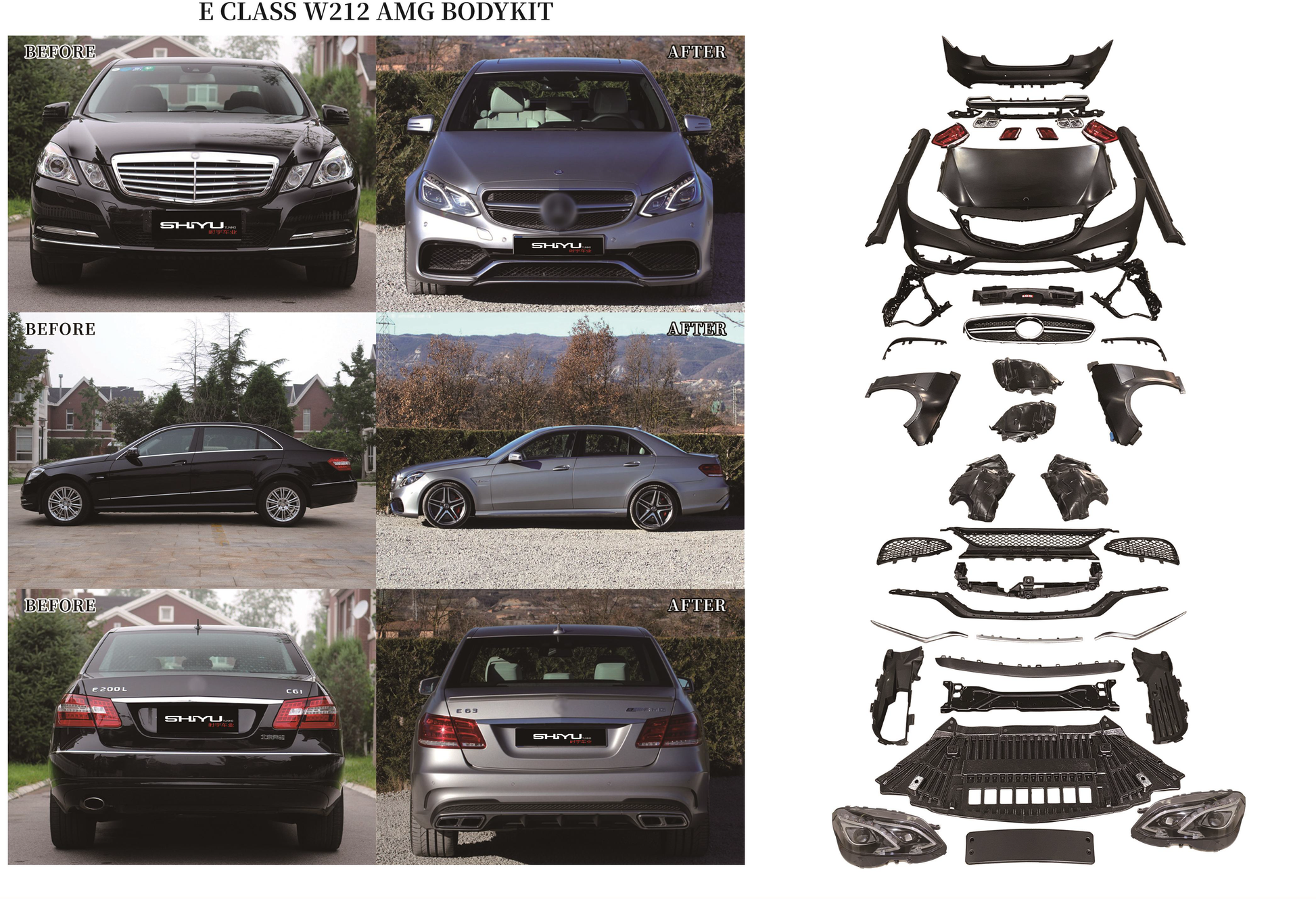 Mercedes E Class W212 AMG Body Kit Conversion – BGL Body Kits & Accessories